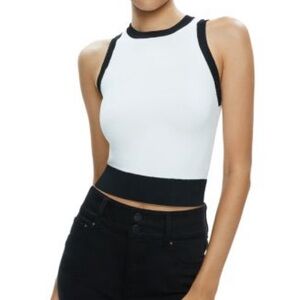 Alice + Olivia Women's Black and White Sleeveless Top